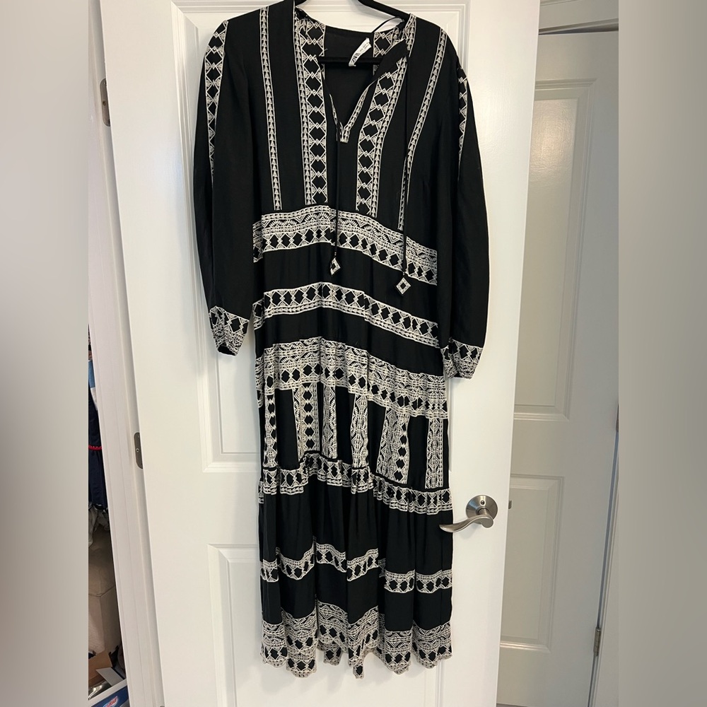 Zara Black Embroidered Dress